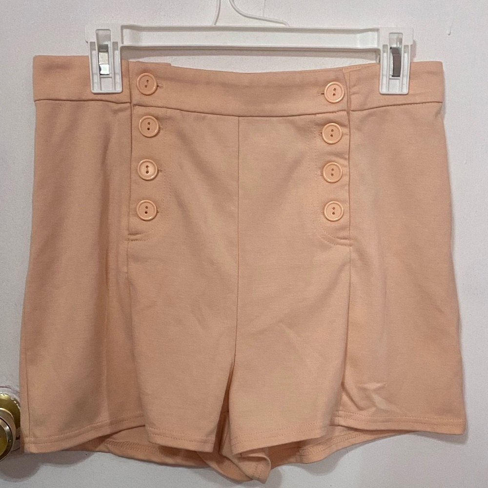 Light peach Forever 21 High Waist vintage inspired shorts coquette pin up